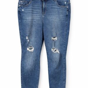 Torrid Distressed Blue Boyfriend Jeans Size 26R